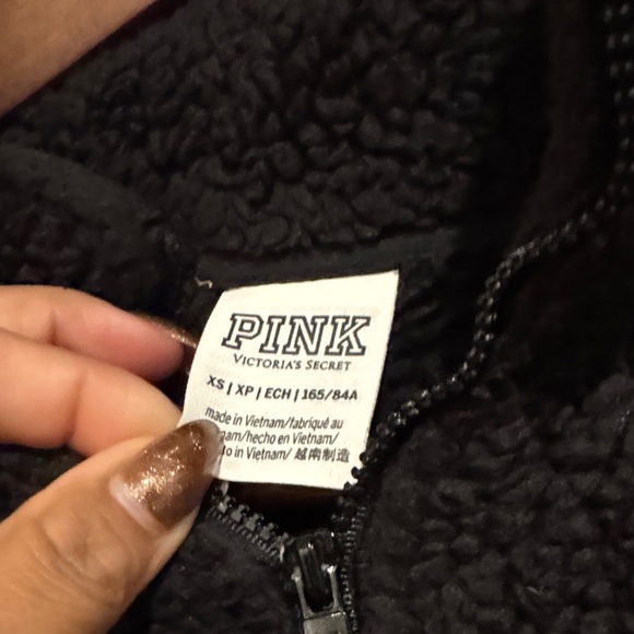 PINK Victoria's Secret Black Fleece Sweater - Picture 2 of 3